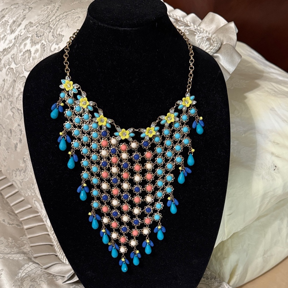 Floral Multicolor Statement Necklace